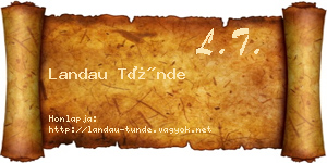 Landau Tünde névjegykártya